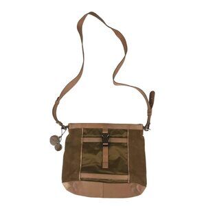 DKNY Womens Beige Brown Inner Pockets Lined Crossbody Strap Handbag‎